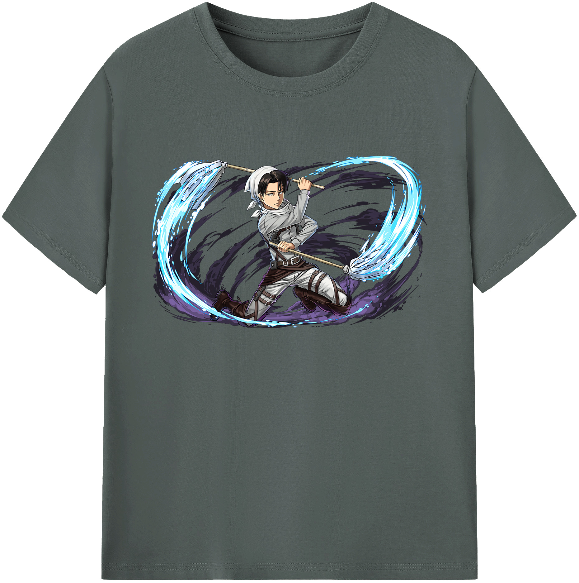 （画像用） 進撃の巨人 リヴァイ·アッカーマン Attack on Titan Levi Ackerman 綿100％ メンズ半袖Tシャツ｜肌触りやわらか＆通気性